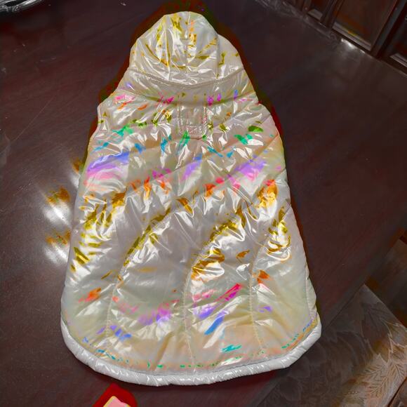 Metallic Dog Puffer Jacket W/ Hood. XL. Hook & Loop Tape closure Water Resistant - Picture 12 of 12